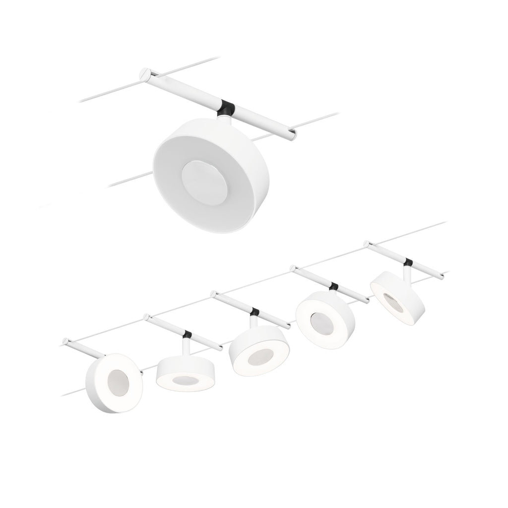 Paulmann Seilsystem Set Circle Weiß matt,Chrom 5x5W  3.000 DC 60VA 5 Spots