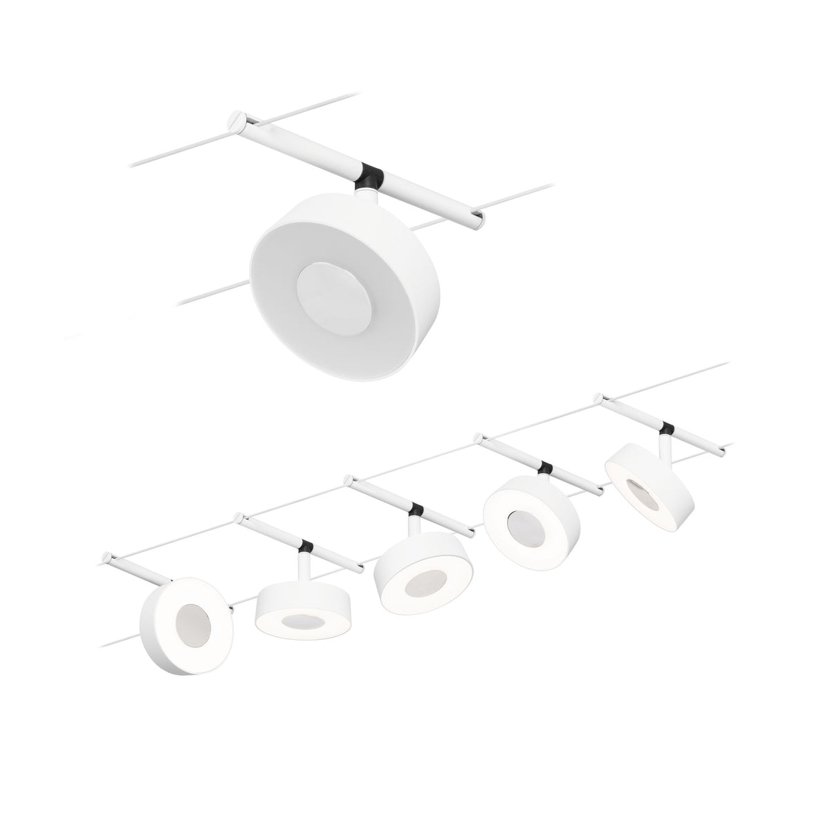 Paulmann Seilsystem Set Circle Weiß matt,Chrom 5x5W  3.000 DC 60VA 5 Spots