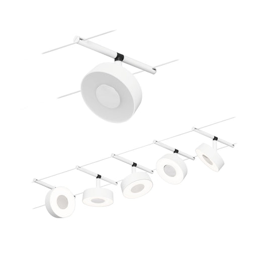 Paulmann Seilsystem Set Circle Weiß matt,Chrom 5x5W  3.000 DC 60VA 5 Spots