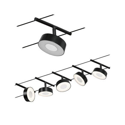 Paulmann Seilsystem Set Circle Schwarz matt,Chrom 5x5W  3.000 DC 60VA 5 Spots