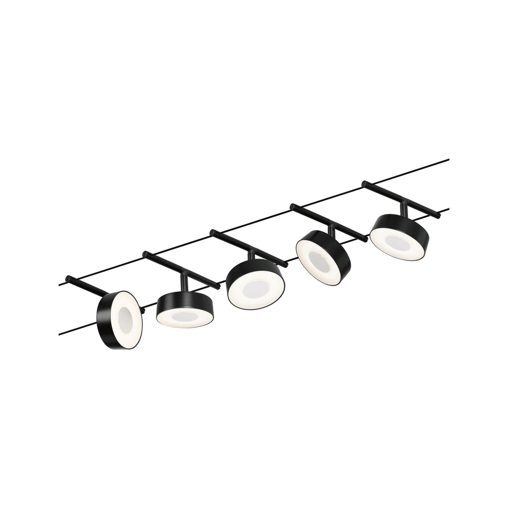 Paulmann Seilsystem Set Circle Schwarz matt,Chrom 5x5W  3.000 DC 60VA 5 Spots