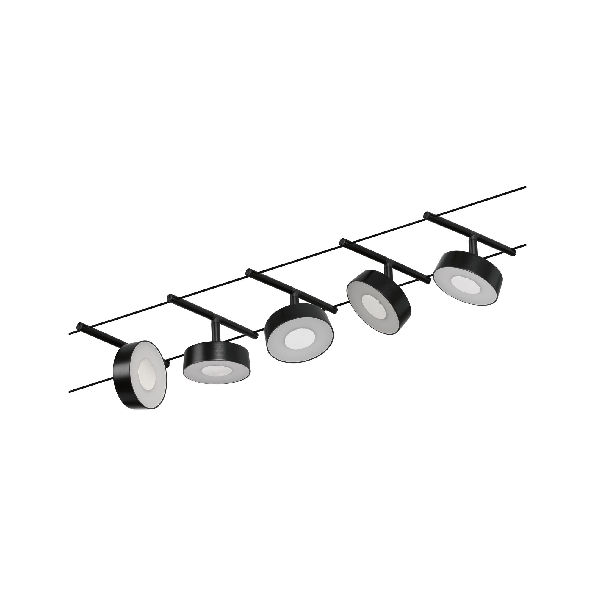 Paulmann Seilsystem Set Circle Schwarz matt,Chrom 5x5W  3.000 DC 60VA 5 Spots