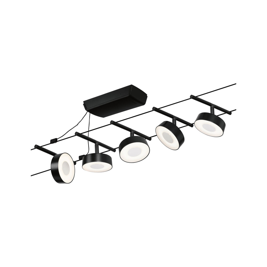 Paulmann Seilsystem Set Circle Schwarz matt,Chrom 5x5W  3.000 DC 60VA 5 Spots
