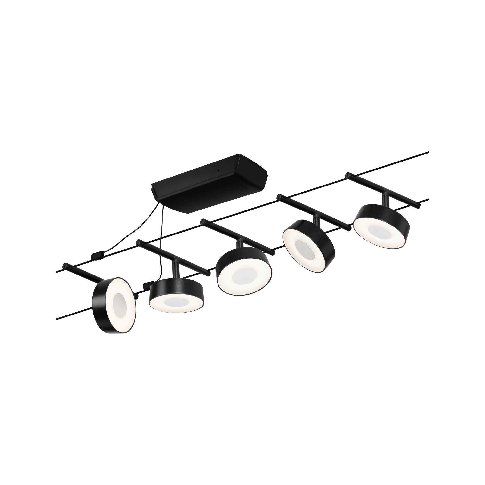 Paulmann Seilsystem Set Circle Schwarz matt,Chrom 5x5W  3.000 DC 60VA 5 Spots