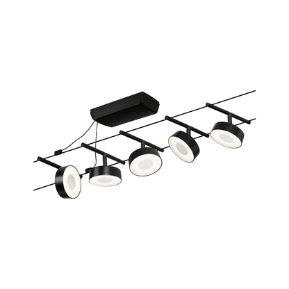 Paulmann Seilsystem Set Circle Schwarz matt,Chrom 5x5W  3.000 DC 60VA 5 Spots