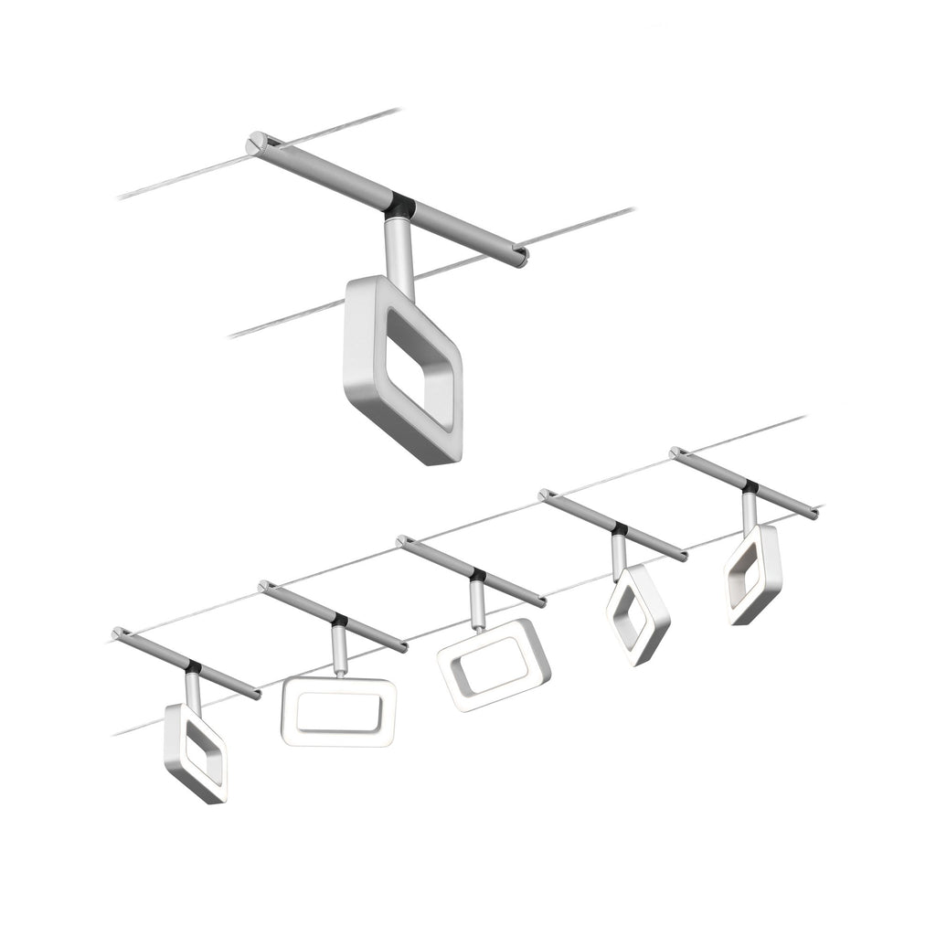 Paulmann Seilsystem Set Frame Chrom matt,Chrom 5x4,8W  3.000 DC 60VA 5 Spots