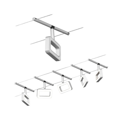 Paulmann Seilsystem Set Frame Chrom matt,Chrom 5x4,8W  3.000 DC 60VA 5 Spots