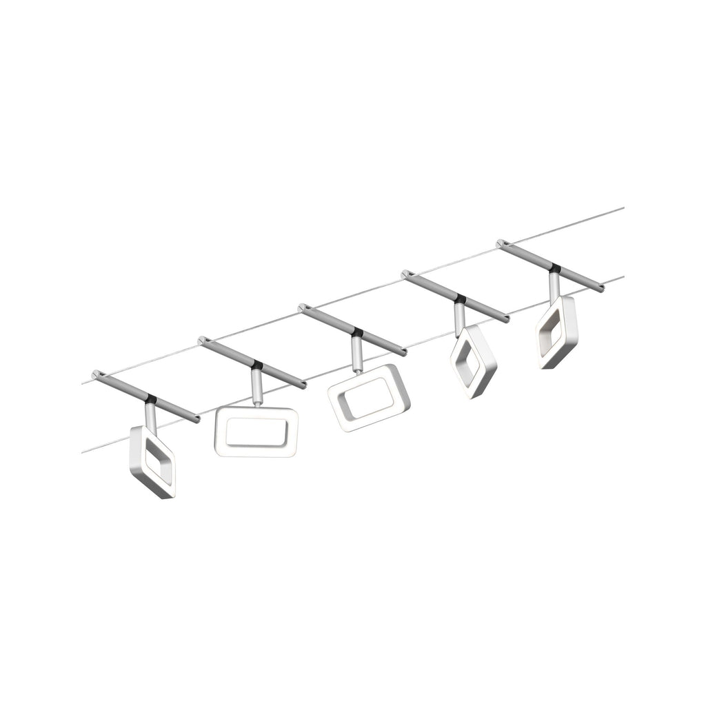 Paulmann Seilsystem Set Frame Chrom matt,Chrom 5x4,8W  3.000 DC 60VA 5 Spots