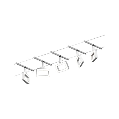 Paulmann Seilsystem Set Frame Chrom matt,Chrom 5x4,8W  3.000 DC 60VA 5 Spots