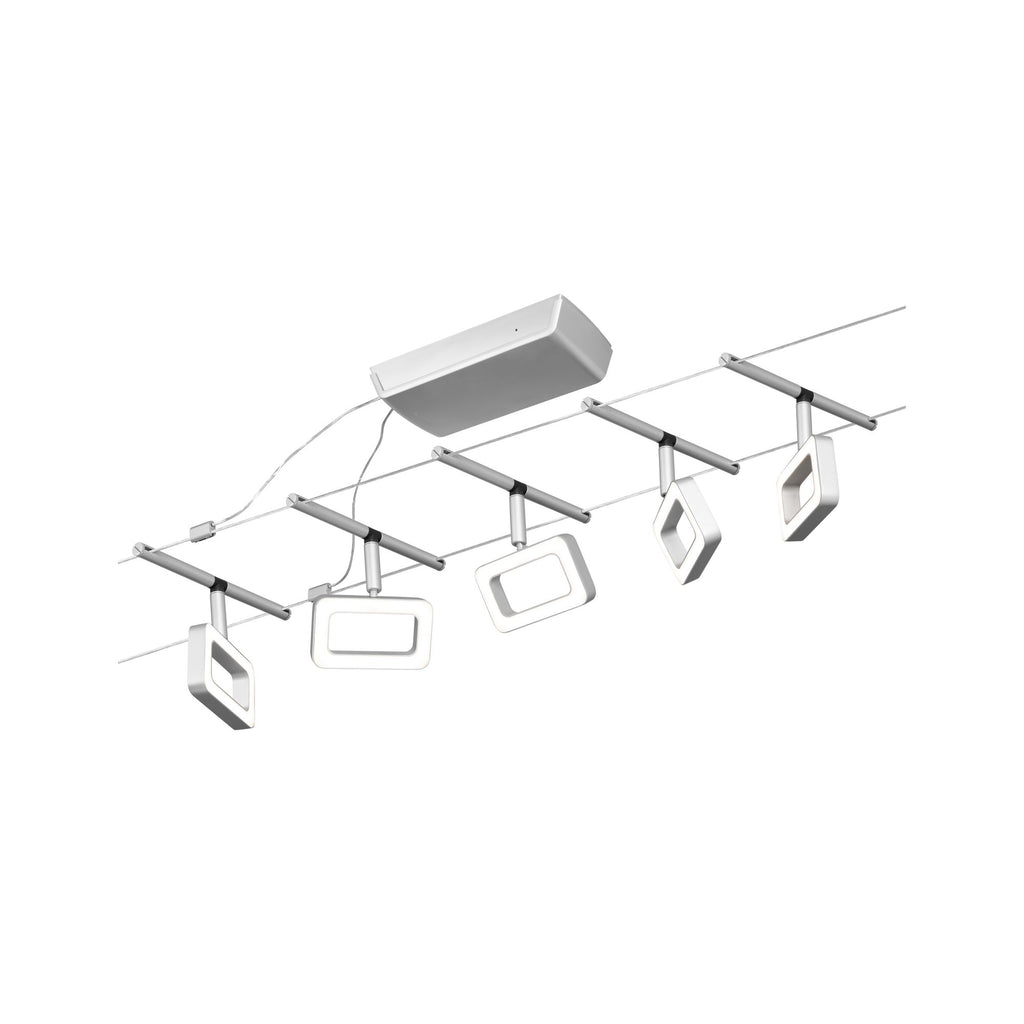 Paulmann Seilsystem Set Frame Chrom matt,Chrom 5x4,8W  3.000 DC 60VA 5 Spots