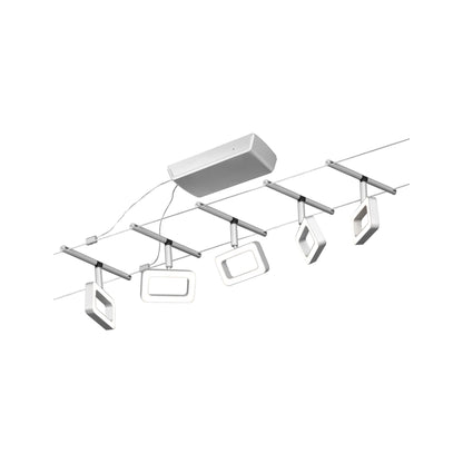 Paulmann Seilsystem Set Frame Chrom matt,Chrom 5x4,8W  3.000 DC 60VA 5 Spots