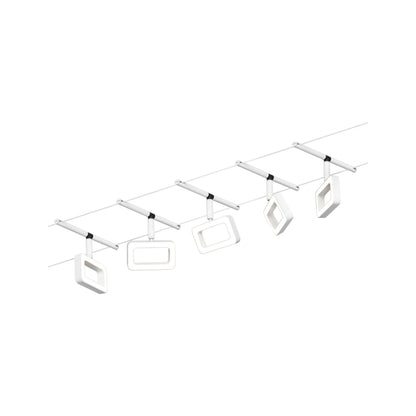 Paulmann Seilsystem Set Frame Weiß matt,Chrom 5x4,8W  3.000 DC 60VA 5 Spots