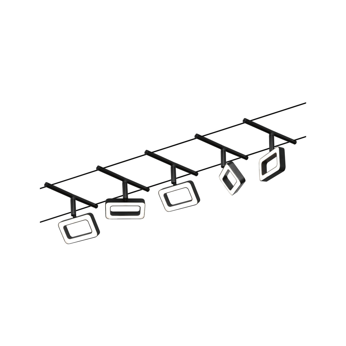 Paulmann Seilsystem Set Frame Schwarz matt,Chrom 5x4,8W  3.000 DC 60VA 5 Spots