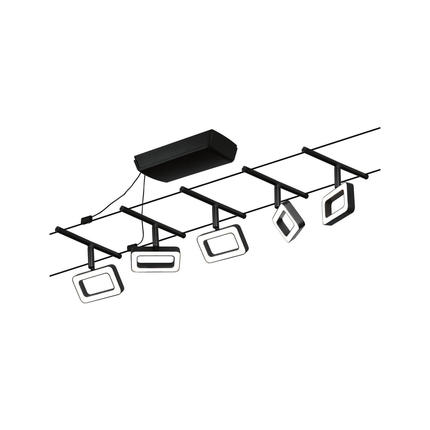 Paulmann Seilsystem Set Frame Schwarz matt,Chrom 5x4,8W  3.000 DC 60VA 5 Spots