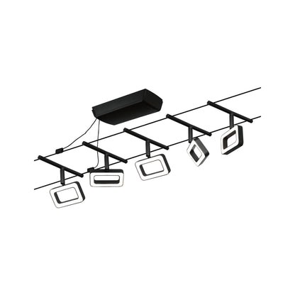 Paulmann Seilsystem Set Frame Schwarz matt,Chrom 5x4,8W  3.000 DC 60VA 5 Spots