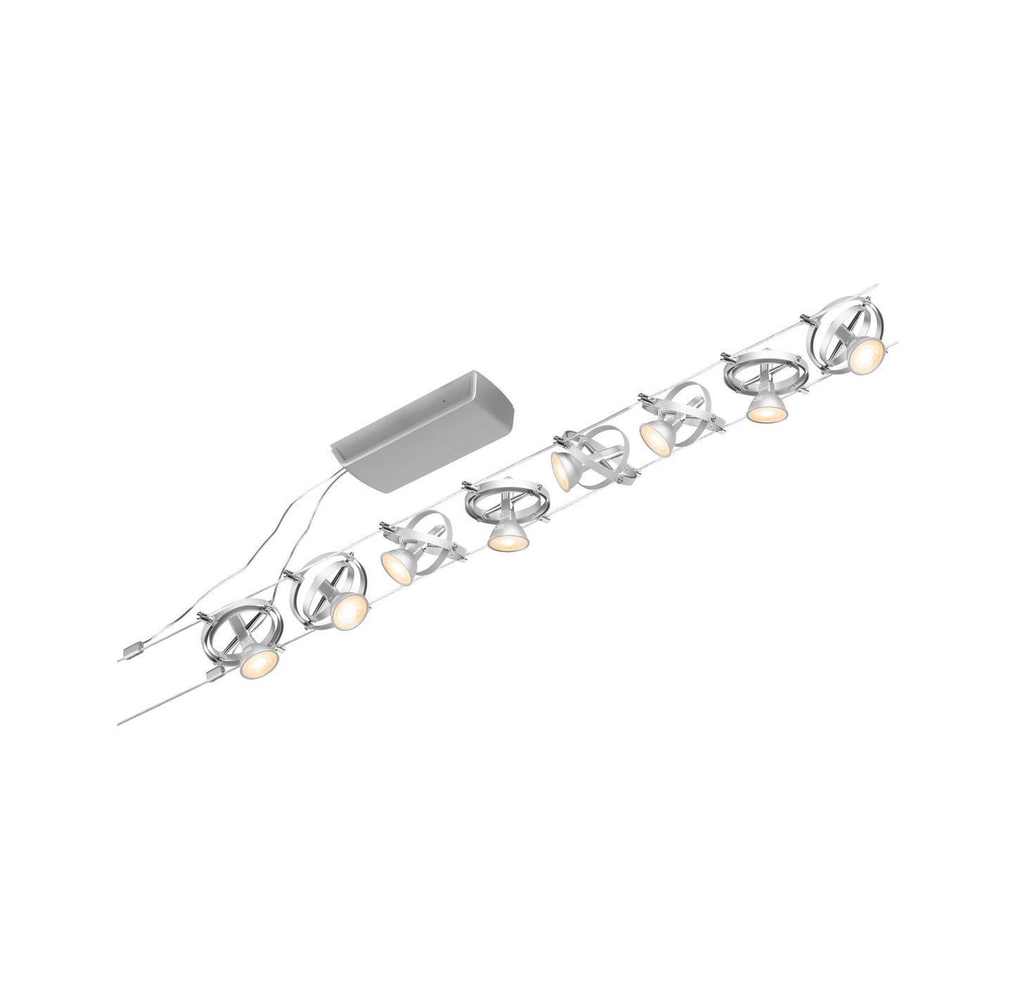 Paulmann Seilsystem Cardan Chrom matt 8 Spots ohne Leuchtmittel max. 8xW GU5,3 DC 60VA