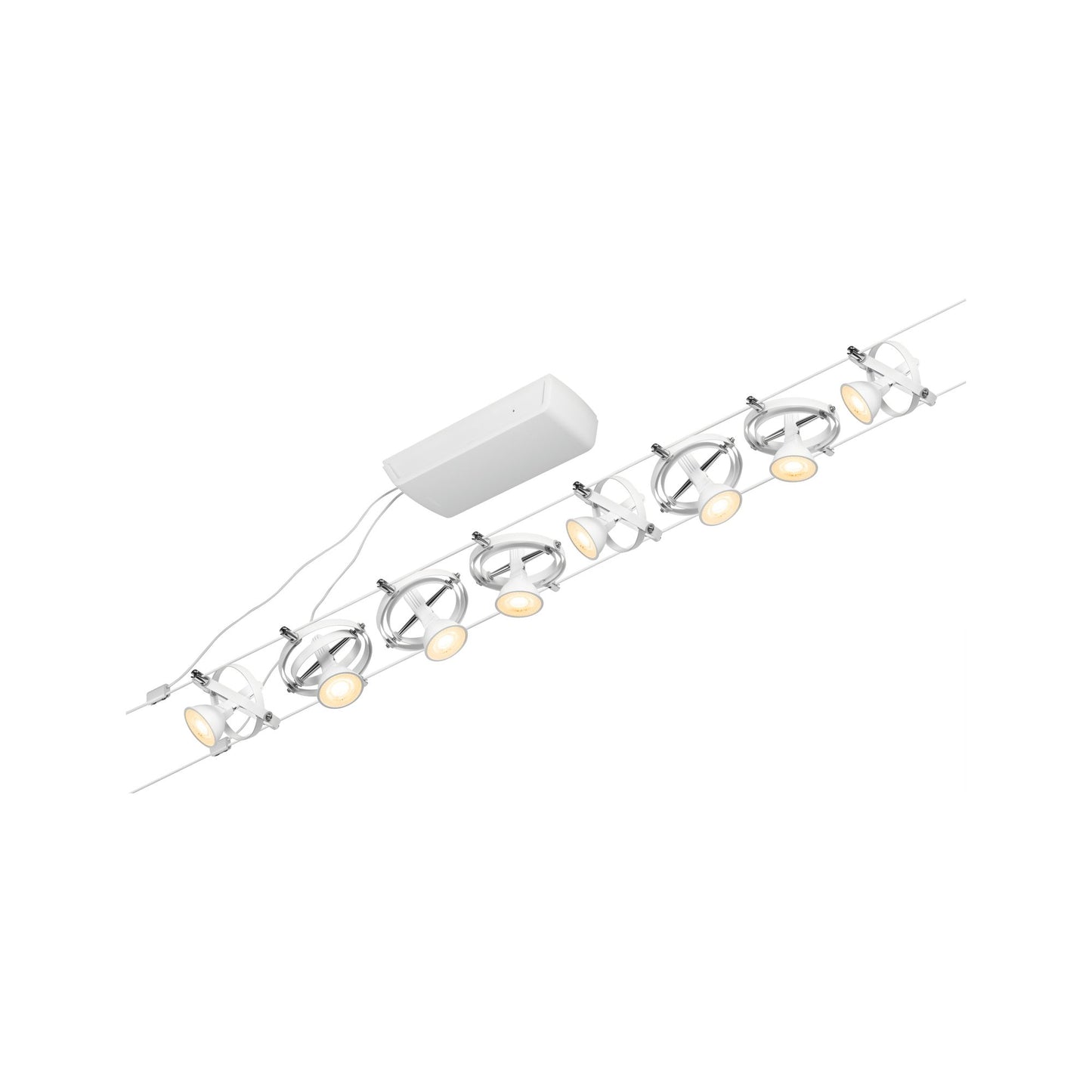 Paulmann Seilsystem Cardan Weiß matt 8 Spots ohne Leuchtmittel max. 8xW GU5,3 DC 60VA