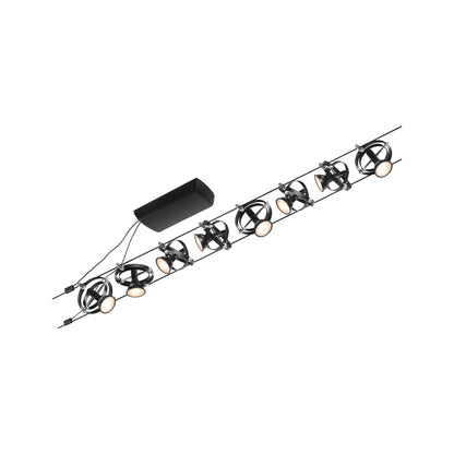 Paulmann Seilsystem Cardan Schwarz matt 8 Spots ohne Leuchtmittel max. 8xW GU5,3 DC 60VA