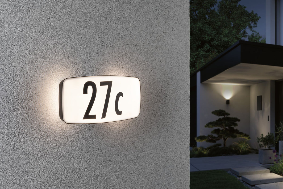 Paulmann LED Hausnummernleuchten Sheera mit Bewegungsmelder und Dämmerungssensor IP44  276x73mm 3000K 6,5W 820lm 230V