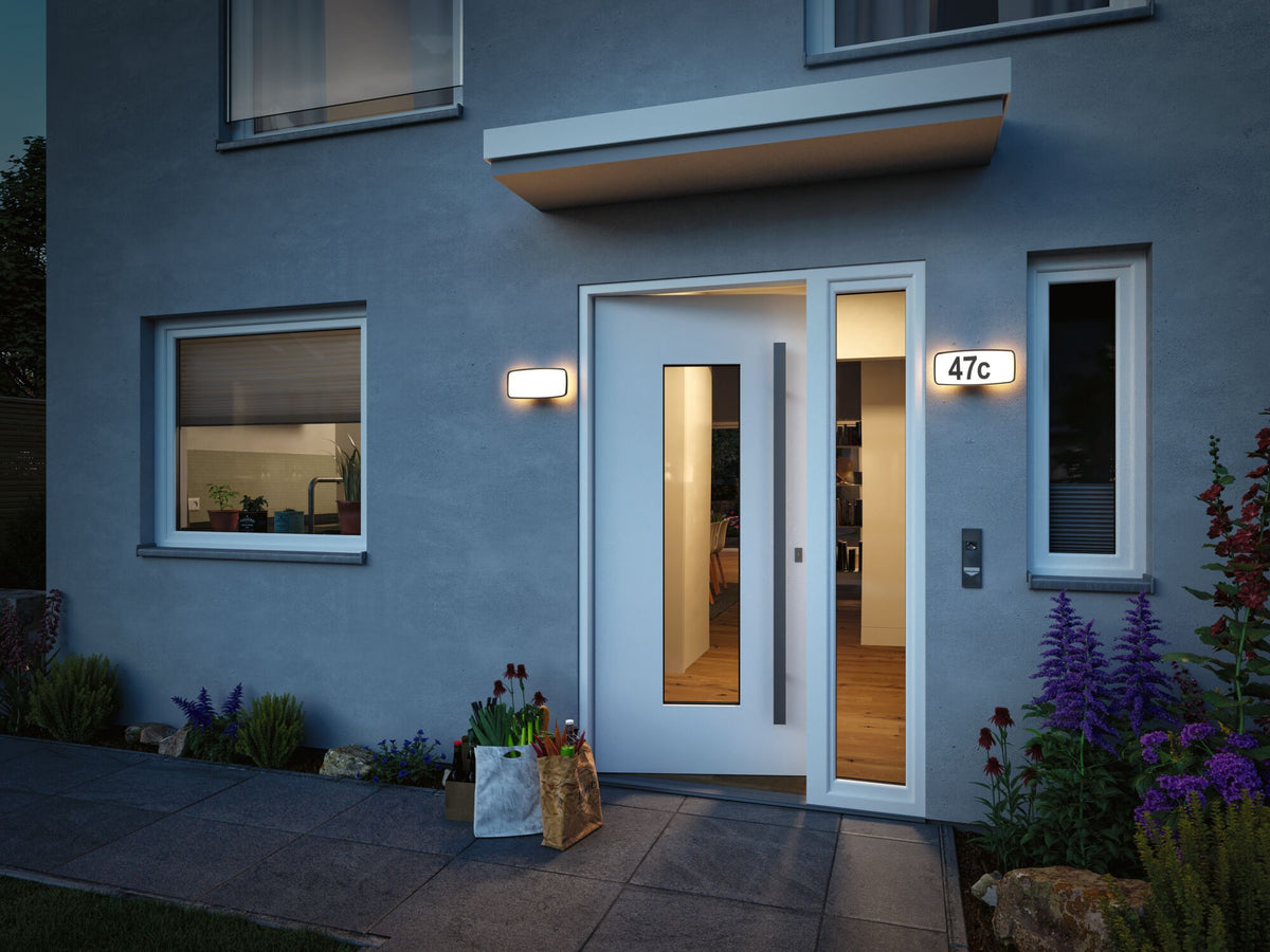 Paulmann LED Hausnummernleuchten Sheera mit Bewegungsmelder und Dämmerungssensor IP44  276x73mm 3000K 6,5W 820lm 230V
