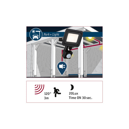 Paulmann LED Hausnummernleuchten Sheera mit Bewegungsmelder und Dämmerungssensor IP44  276x73mm 3000K 6,5W 820lm 230V
