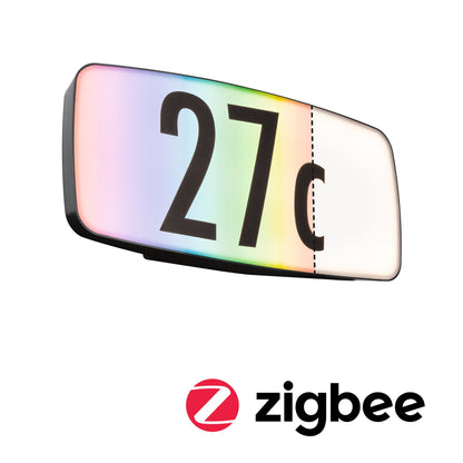 Paulmann Smart Home Zigbee LED Hausnummernleuchten Sheera mit Bewegungsmelder und Dämmerungssensor Tunable White und RGBW IP44  276x73mm RGBW+ 6,5W 430lm 230V  Anthrazit Kunststoff