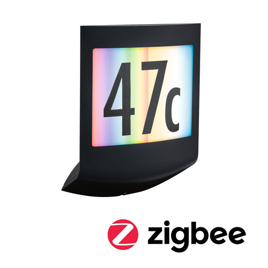 Paulmann Smart Home Zigbee LED Außenwandleuchte Padea mit Bewegungsmelder und Dämmerungssensor Tunable White und RGBW IP44  198x71mm RGBW+ 8,2W 550lm 230V  Anthrazit Kunststoff