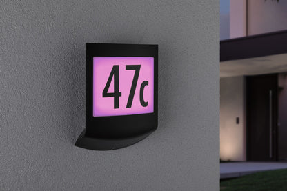Paulmann Smart Home Zigbee LED Außenwandleuchte Padea mit Bewegungsmelder und Dämmerungssensor Tunable White und RGBW IP44  198x71mm RGBW+ 8,2W 550lm 230V  Anthrazit Kunststoff
