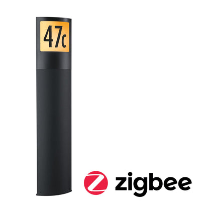 Paulmann Smart Home Zigbee LED Pollerleuchte Padea mit Bewegungsmelder und Dämmerungssensor Tunable Warm IP44  847mm Tunable Warm 8,5W 700lm 230V  Anthrazit Kunststoff