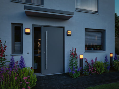Paulmann Smart Home Zigbee LED Pollerleuchte Padea mit Bewegungsmelder und Dämmerungssensor Tunable Warm IP44  847mm Tunable Warm 8,5W 700lm 230V  Anthrazit Kunststoff