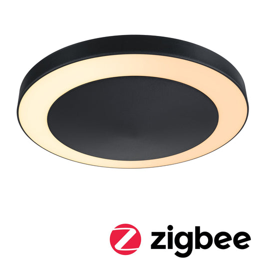 Paulmann Smart Home Zigbee LED Deckenaufbauleuchte Circula mit Bewegungsmelder und Dämmerungssensor Tunable Warm IP44 rund 320mm Tunable Warm 14W 880lm 230V  Anthrazit Kunststoff