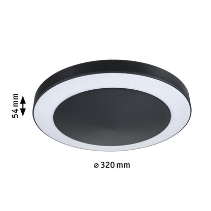 Paulmann Smart Home Zigbee LED Deckenaufbauleuchte Circula mit Bewegungsmelder und Dämmerungssensor Tunable Warm IP44 rund 320mm Tunable Warm 14W 880lm 230V  Anthrazit Kunststoff