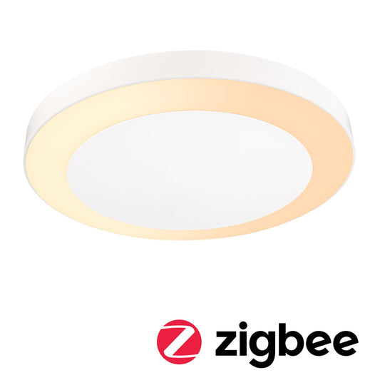 Paulmann Smart Home Zigbee LED Deckenaufbauleuchte Circula mit Bewegungsmelder und Dämmerungssensor Tunable Warm IP44 rund 320mm Tunable Warm 14W 880lm 230V  Weiß Kunststoff