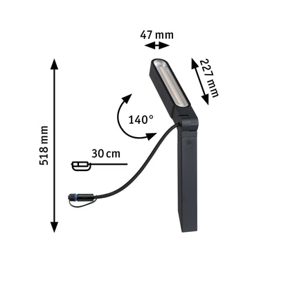Paulmann Plug & Shine LED Spot Ito IP65 3000K 6W   Anthrazit