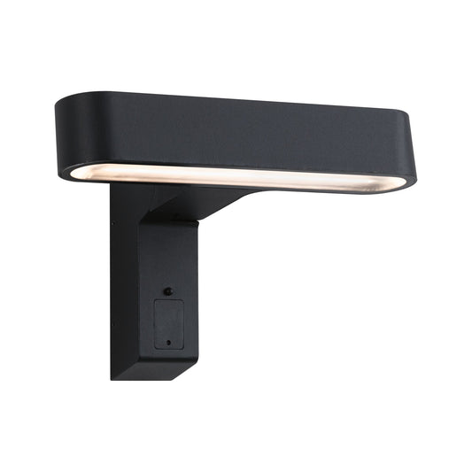 Paulmann House LED Außenwandleuchte Ito Horizontale Ausrichtung Bewegungsmelder IP44  227x159mm 3000K 6W 450lm 230V 65° Anthrazit Metall,Kunststoff