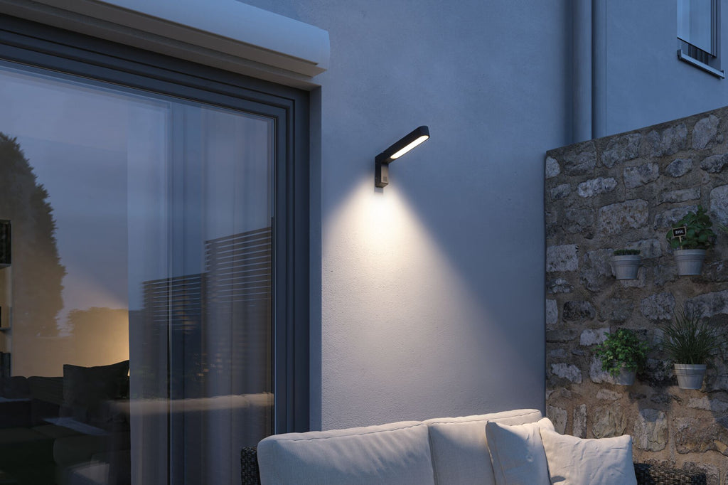 Paulmann House LED Außenwandleuchte Ito Vertikale Ausrichtung Bewegungsmelder IP44  47x301mm 3000K 6W 450lm 230V 65° Anthrazit Metall,Kunststoff