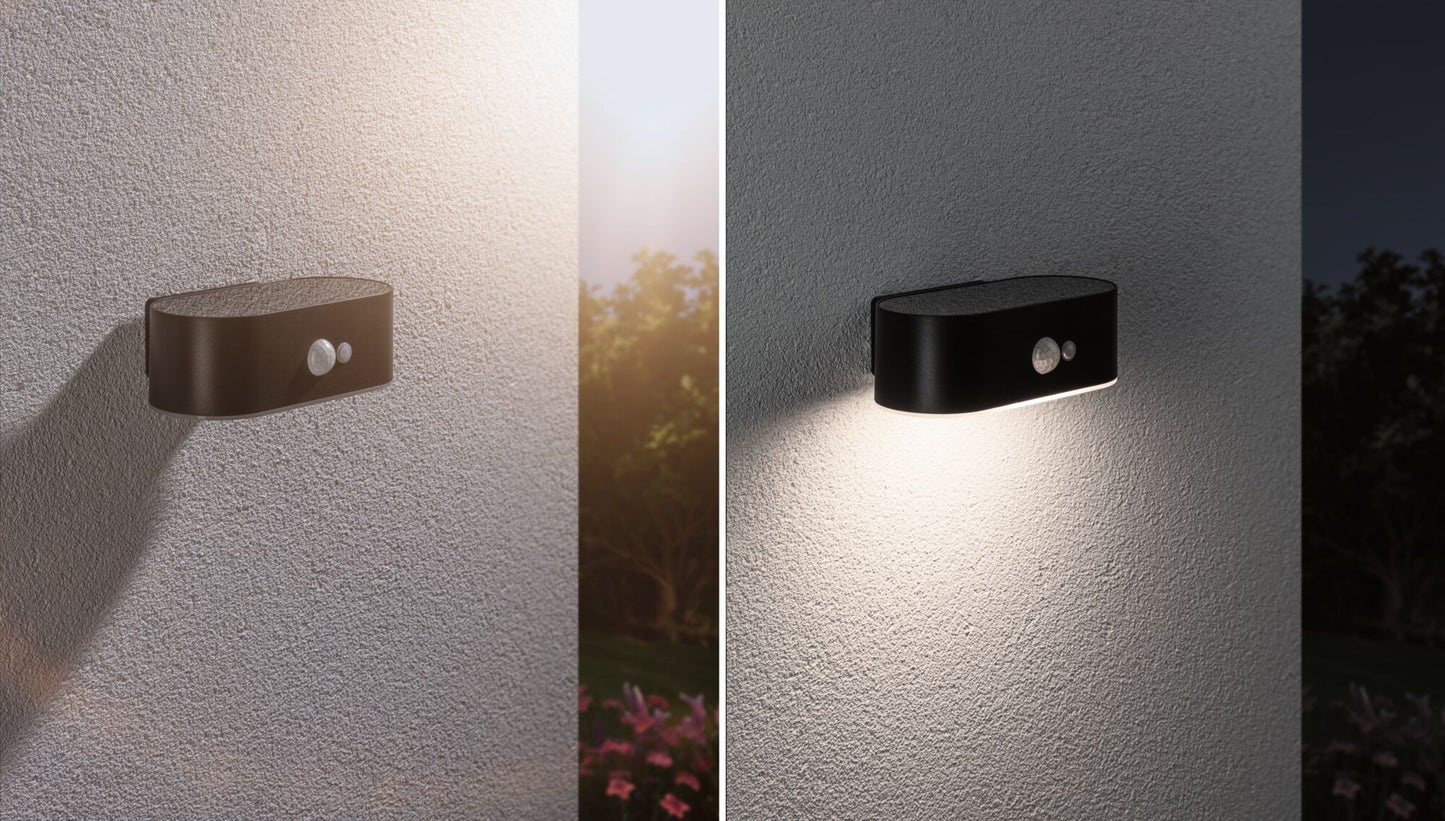 Paulmann Solar LED Außenwandleuchte Adya mit Bewegungsmelder IP44 180x118mm 3000K 2,5W 300lm
