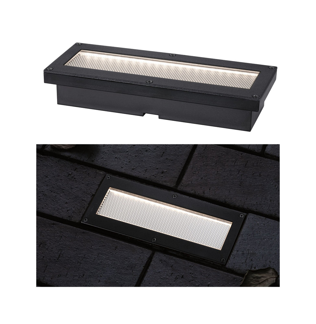 Paulmann Solar LED Bodeneinbauleuchte Domenic IP67 eckig 200x80mm 3000K 0,1W 1lm  Schwarz Kunststoff
