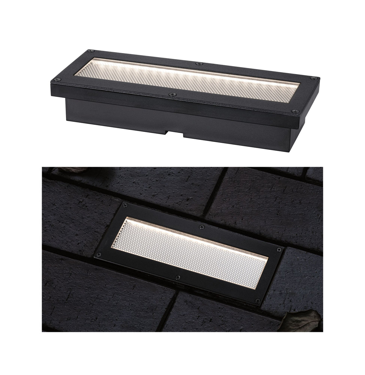 Paulmann Solar LED Bodeneinbauleuchte Domenic IP67 eckig 200x80mm 3000K 0,1W 1lm  Schwarz Kunststoff