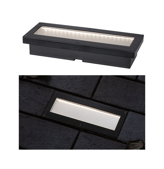 Paulmann Solar LED Bodeneinbauleuchte Domenic IP67 eckig 200x80mm 3000K 0,1W 1lm  Schwarz Kunststoff