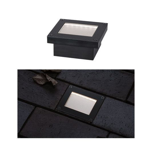 Paulmann Solar LED Bodeneinbauleuchte Domenic IP67 eckig 80x80mm 3000K 0,1W 1lm  Schwarz Kunststoff