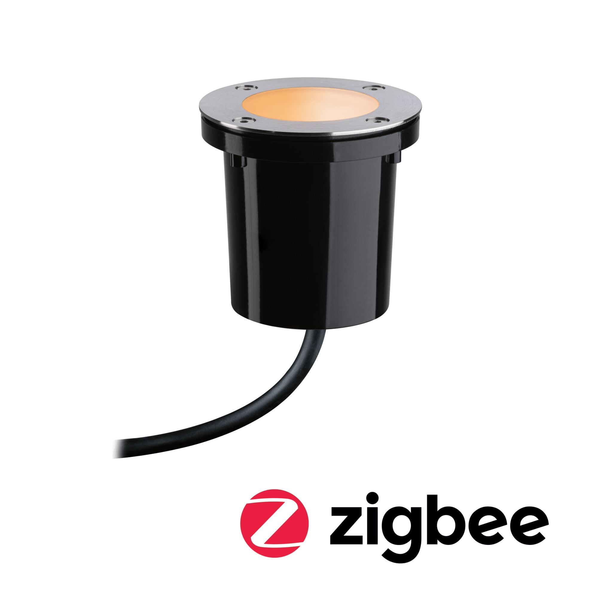 Paulmann Plug & Shine LED Bodeneinbauleuchte Smart Home Zigbee Tunable Warm IP65 rund Tunable Warm 4,6W Schwarz,Edelstahl