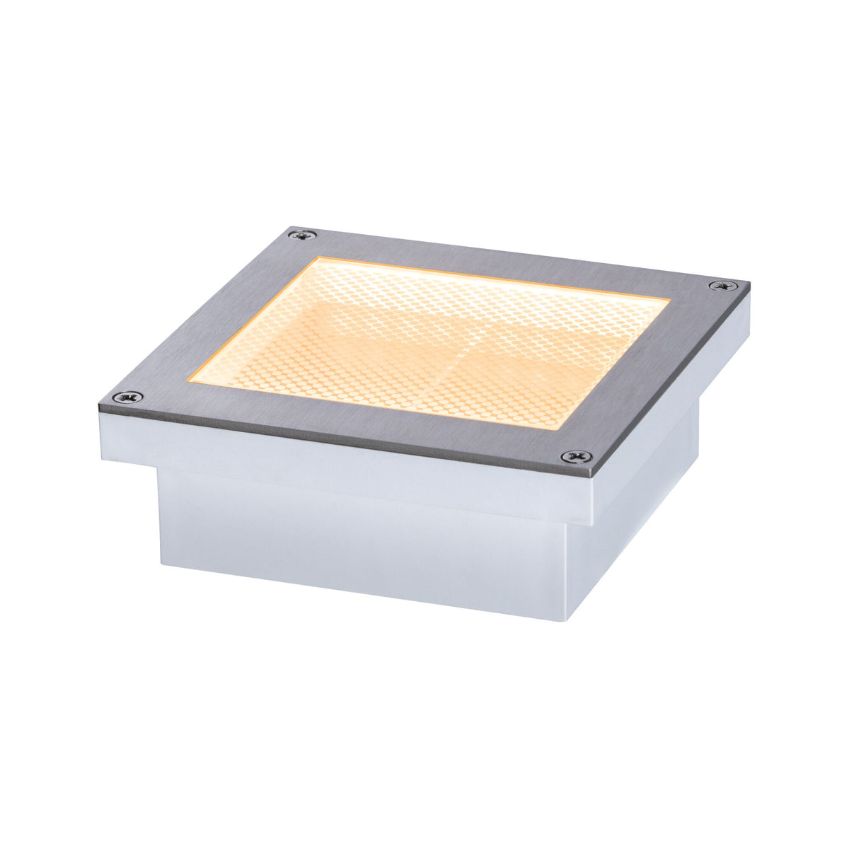Paulmann Smart Home Zigbee LED Bodeneinbauleuchte Brick Tunable Warm IP67 eckig 100x100mm Tunable Warm 1W 18lm 230V Edelstahl Edelstahl