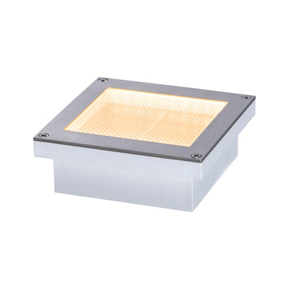 Paulmann Smart Home Zigbee LED Bodeneinbauleuchte Brick Tunable Warm IP67 eckig 100x100mm Tunable Warm 1W 18lm 230V Edelstahl Edelstahl