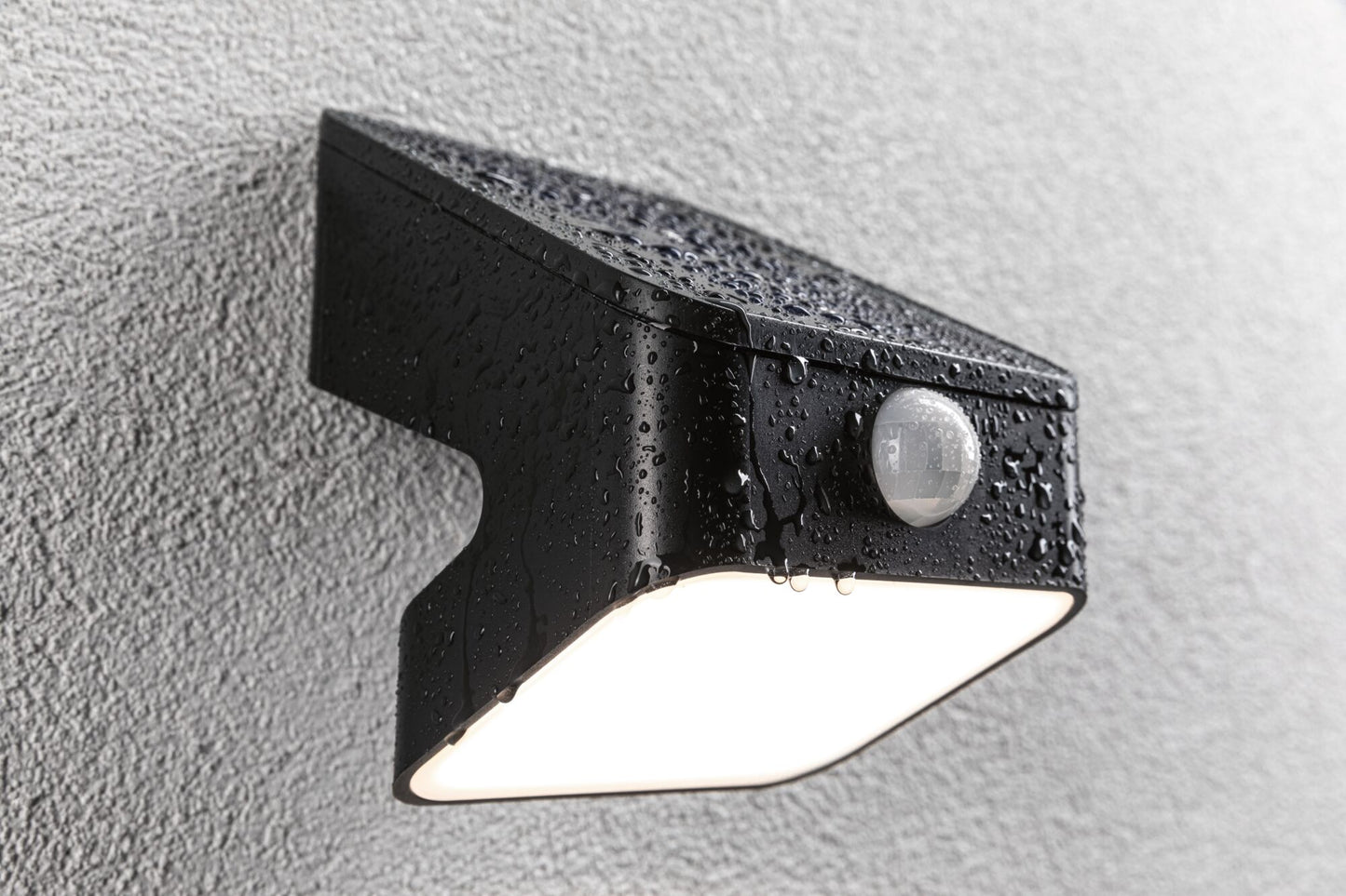Paulmann Solar LED Wandfluter Lesly Dämmerungsgesteuerter Bewegungsmelder (IR) IP65 eckig 113x126mm 3000K 5,5W 400lm 3,7V  Anthrazit Kunststoff