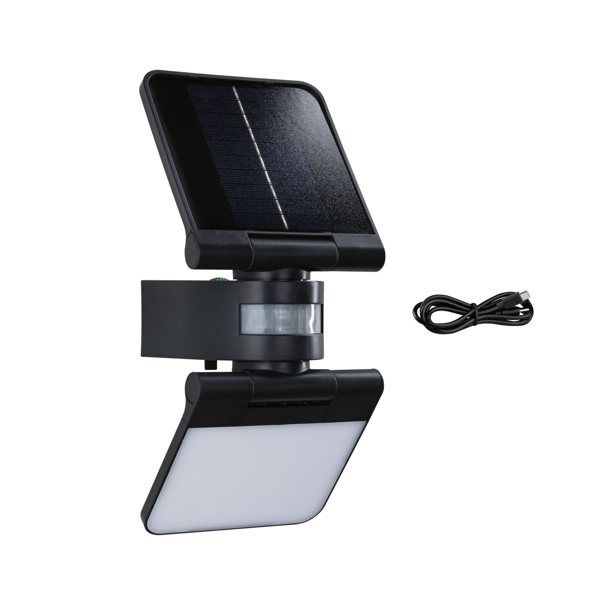 Paulmann Solar LED Wandfluter Lesla Dämmerungsgesteuerter Bewegungsmelder (IR) IP65 eckig 150x130mm 3000K 12,5W 1000lm 3,7V  Anthrazit Kunststoff