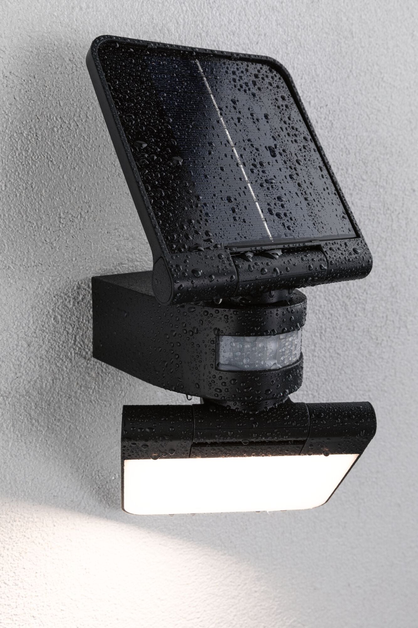 Paulmann Solar LED Wandfluter Lesla Dämmerungsgesteuerter Bewegungsmelder (IR) IP65 eckig 150x130mm 3000K 12,5W 1000lm 3,7V  Anthrazit Kunststoff