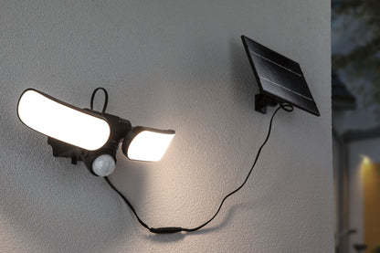 Paulmann Solar LED Wandfluter Sonlig Dämmerungsgesteuerter Bewegungsmelder (IR) IP65 eckig 286x137mm 3000K 2x9W 2x1100lm 3,7V  Anthrazit Kunststoff