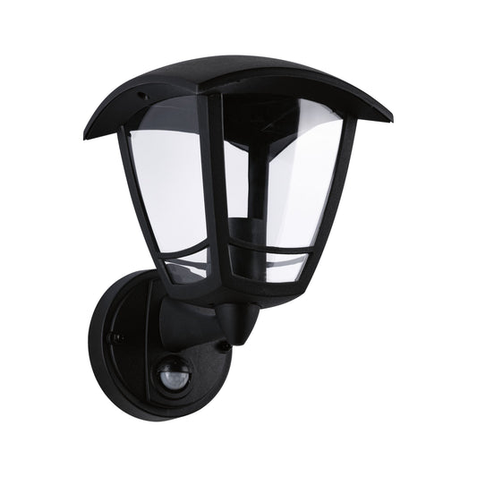 Paulmann Außenwandleuchte Classic Curved mit Bewegungsmelder IP44 eckig 164x180mm  max. 12W  230V  Schwarz Kunststoff