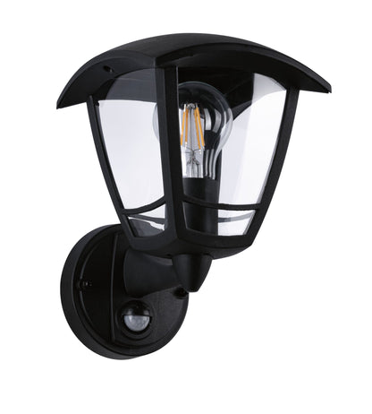 Paulmann Außenwandleuchte Classic Curved mit Bewegungsmelder IP44 eckig 164x180mm  max. 12W  230V  Schwarz Kunststoff